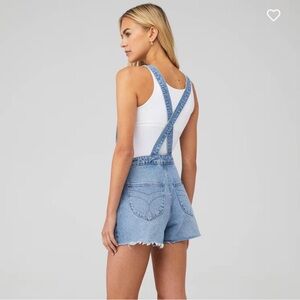NWOT ROLLA'S Original Short High Rise Cut Off Denim Overalls